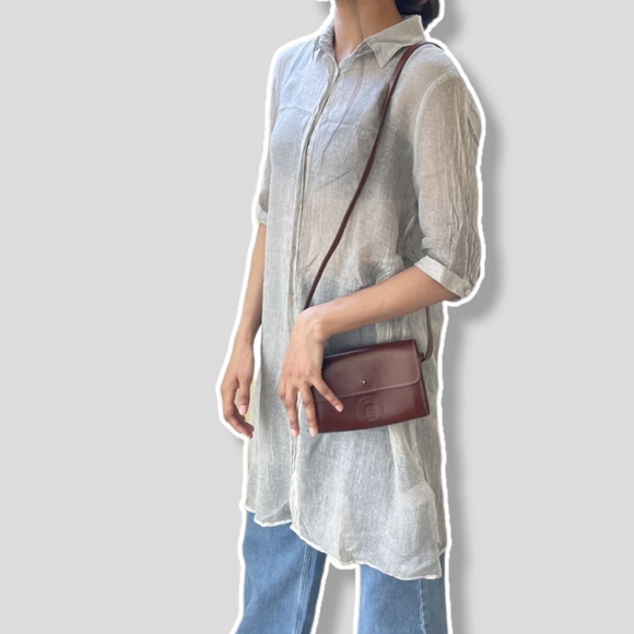 Grey Button up Linen Shirt - Picture 2 of 3